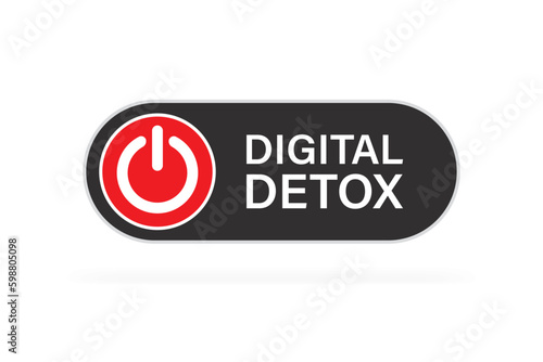 Off button, isolated on white background. Digital detox. No mobile phone, turn off smartphone or smart gadget. Freedom from internet, smartphones and social media
