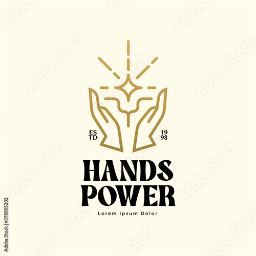 diamond hand beauty and luxury logo template vector