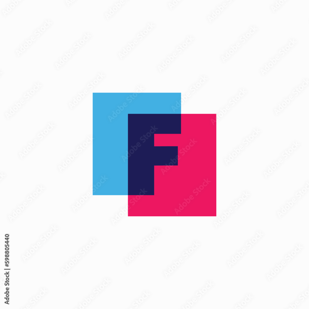 Letter F Lettermark Initial Multiply Overlapping Color Logo Vector Icon Illustration Letter F Lettermark Initial Multiply Overlapping Color Logo Vector Icon Illustration