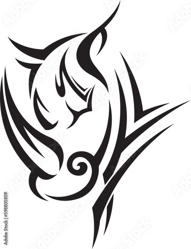 tribal tattoo rhino design