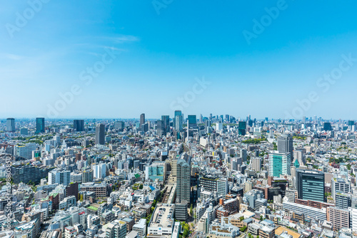 (東京都-都市風景)青空と東京都心の景観５