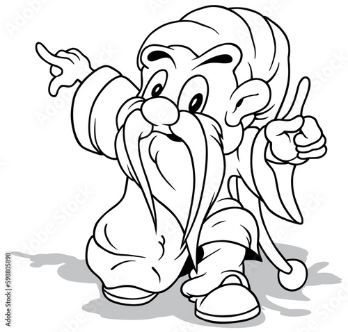 Drawing of a Dwarf with a B...