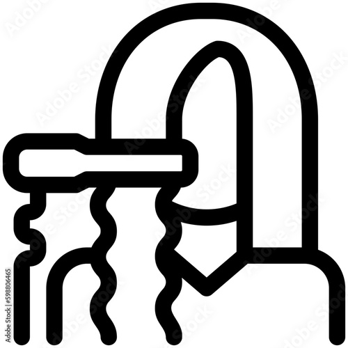 hair straightening black outline icon