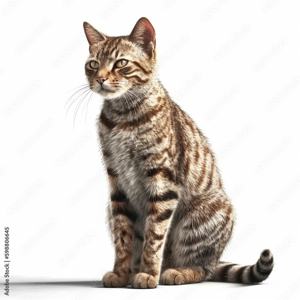 Cat isolated on white background (Generative AI) Cat isolated on white background (Generative AI)