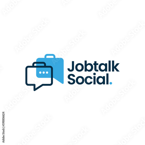 Job Vacancy Talk Chat Bubble Social Blog Message Information Logo Vector Icon Illustration