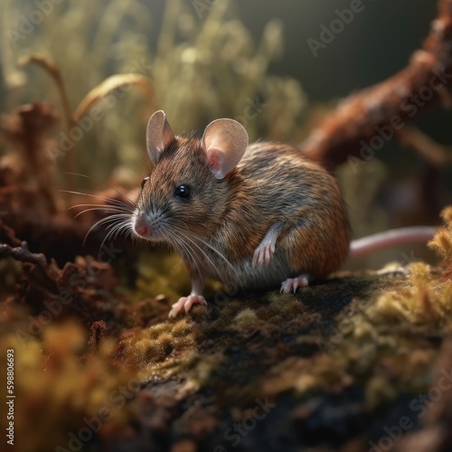 Mouse in natural habitat (generative AI)