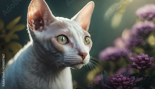 Cornish Rex cat. beautiful instagram photography - Generative AI 