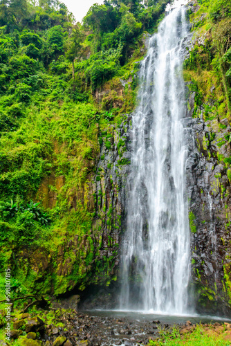 View of Materuni waterfall on the foot of the Kilimanjaro mountain in Tanzania