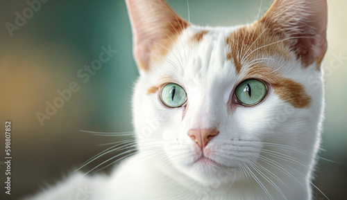 Japanese Bobtail cat. beautiful instagram photography - Generative AI
