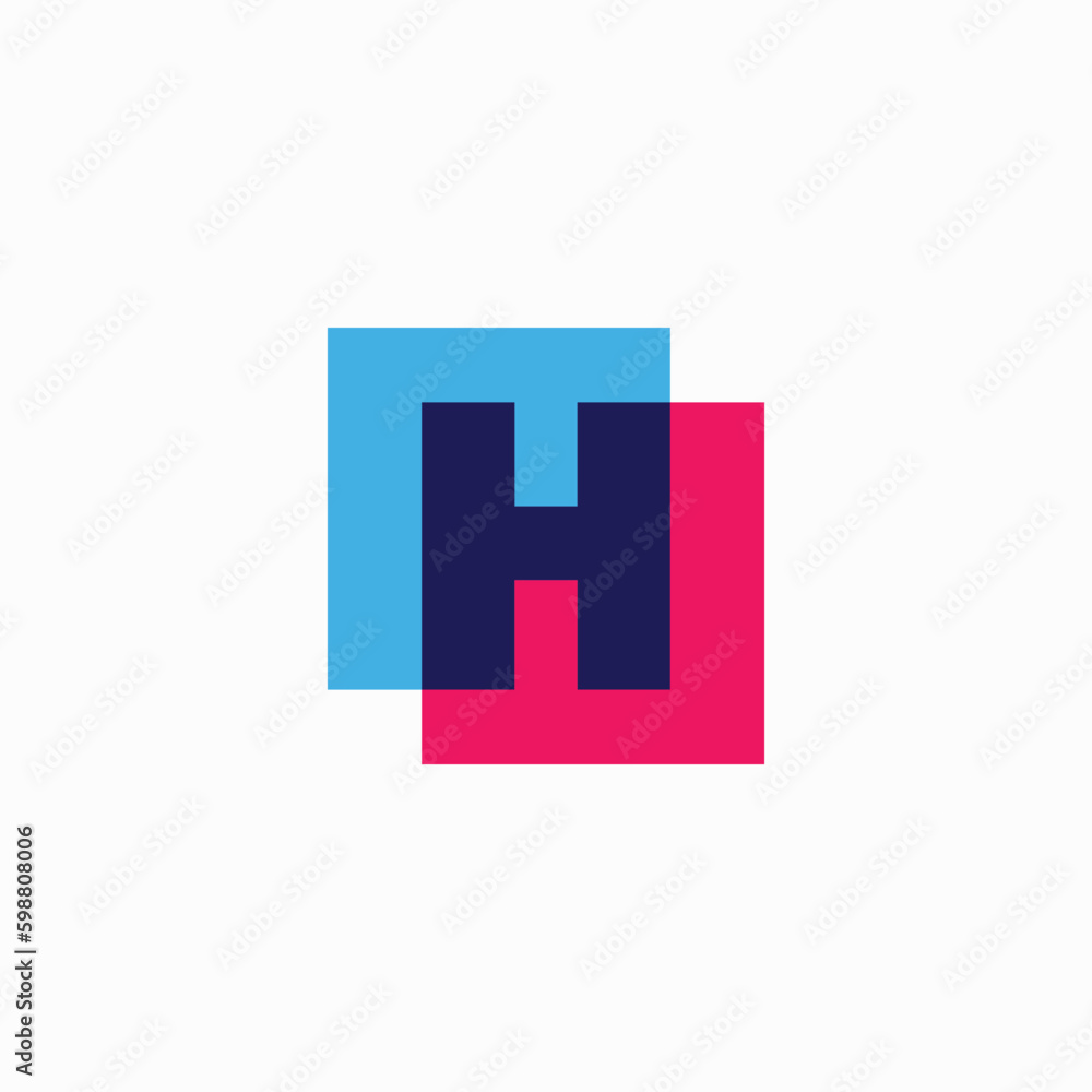 Letter H Lettermark Initial Multiply Overlapping Color Square Logo Vector Icon Illustration Letter H Lettermark Initial Multiply Overlapping Color Square Logo Vector Icon Illustration
