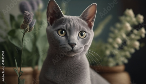 Korat cat. beautiful instagram photography - Generative AI
