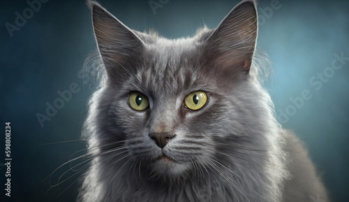 Nebelung cat. beautiful instagram photography - Generative AI
