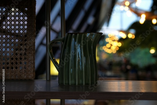 Vintage vase or jug for decoration in room. Porcelain jug or vase. Teko atau vas porselen