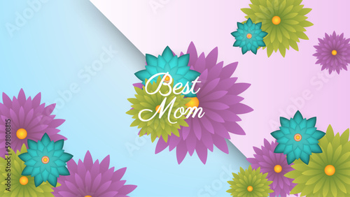 Happy mothers day set of flower labels and cards
