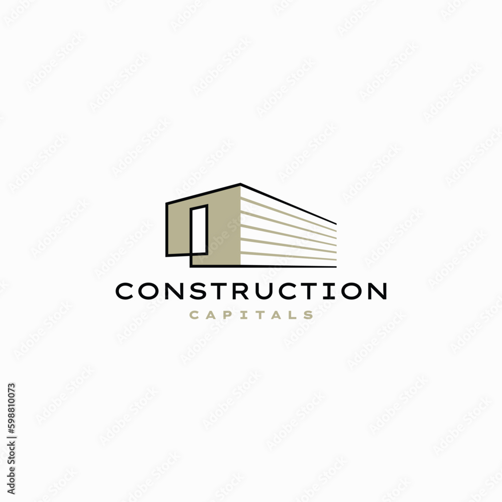 Fototapeta premium I Letter Construction 3D Perspective Logo Vector Icon Illustration