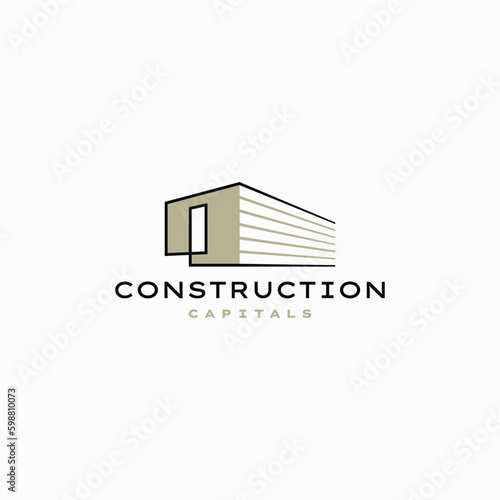 I Letter Construction 3D Perspective Logo Vector Icon Illustration