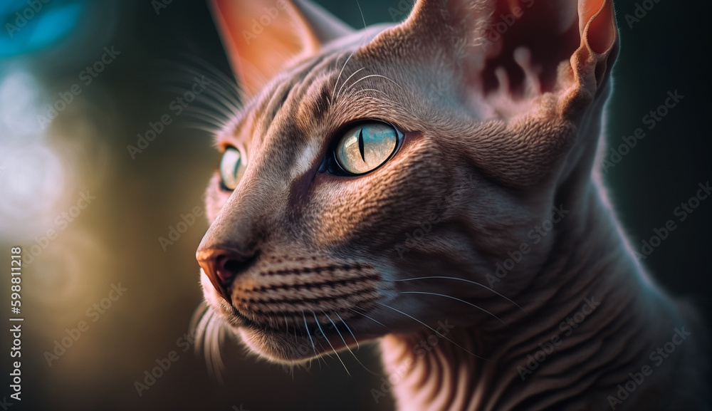 Peterbald cat. beautiful instagram photography - Generative AI
