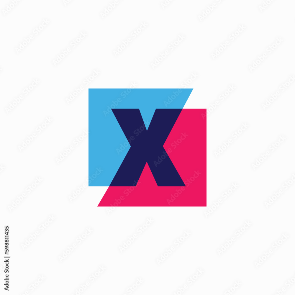 Letter X Lettermark Initial Multiply Overlapping Color Square Logo Vector Icon Illustration Letter X Lettermark Initial Multiply Overlapping Color Square Logo Vector Icon Illustration