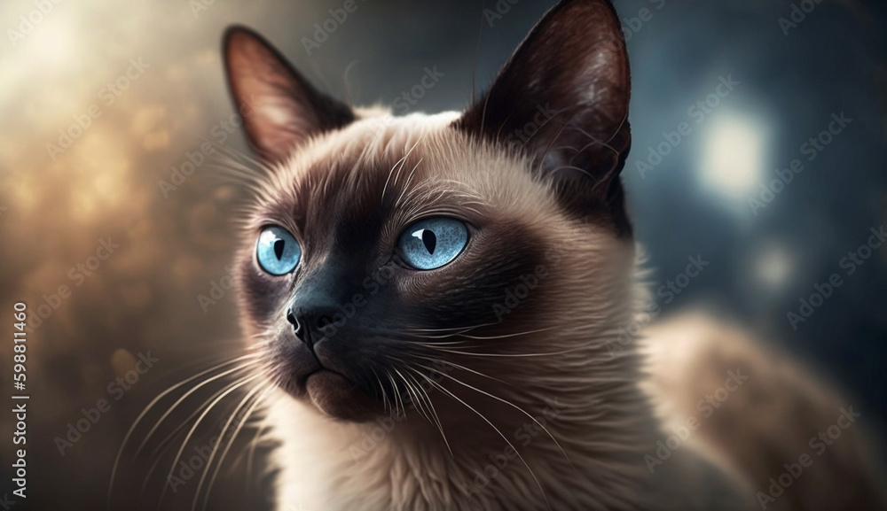 Siamese cat. beautiful instagram photography - Generative AI
