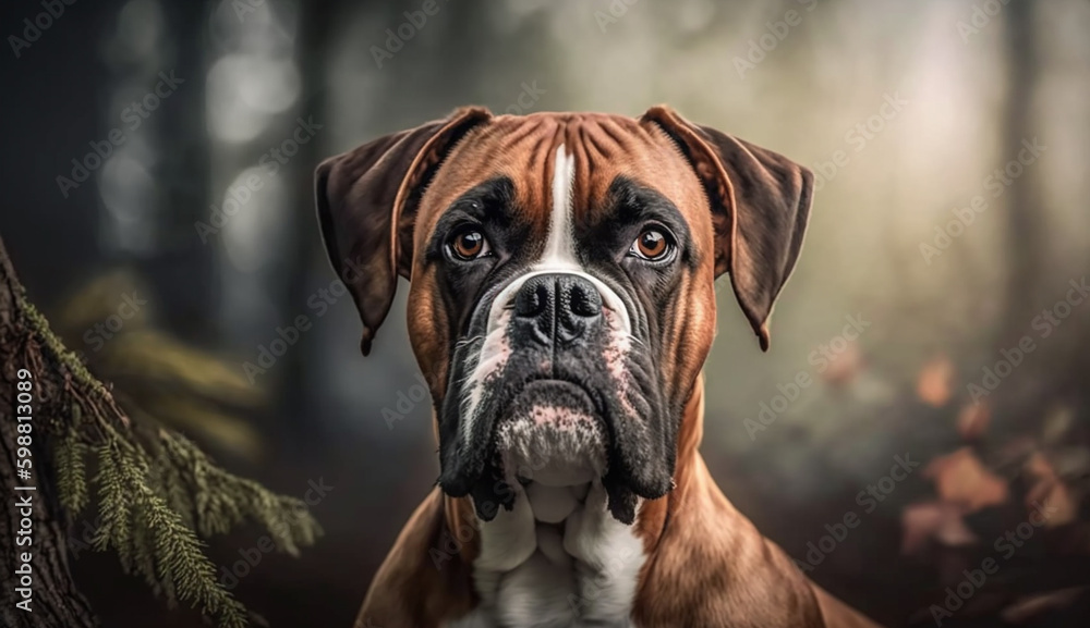 Boxer dog. beautiful instagram photography - Generative AI
