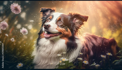 Border Collie dog. beautiful instagram photography - Generative AI 