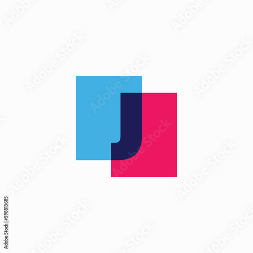 Free Download Letter J Lettermark Initial Multiply Overlapping Color Square Logo Vector Icon Illustration - GFXLoad
