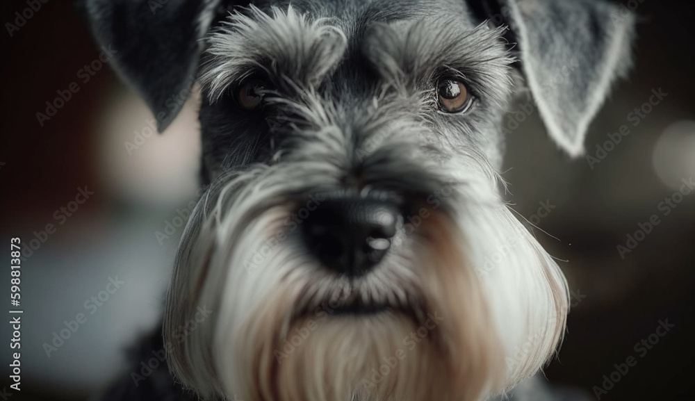 Miniature Schnauzer dog. beautiful instagram photography - Generative AI
