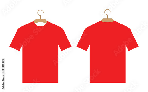 T-shirt mockup flat design front and back shape with empty space for text or image.
