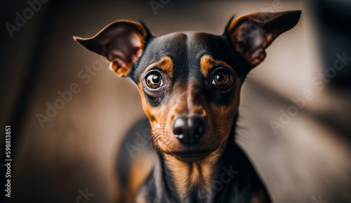 Miniature Pinscher dog. beautiful instagram photography - Generative AI 