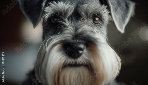 Miniature Schnauzer dog. beautiful instagram photography - Generative AI 