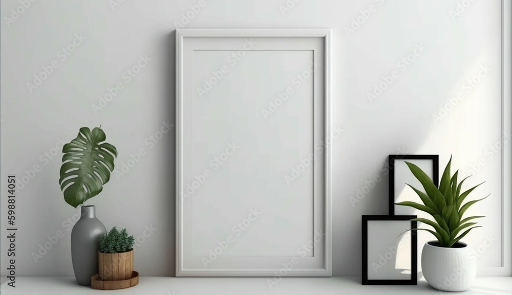 Minimalist modern living room generative Ai Minimalist modern living room generative Ai