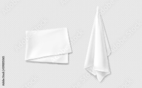 Leinwand Poster 3d white mockup of kitchen towel vector design