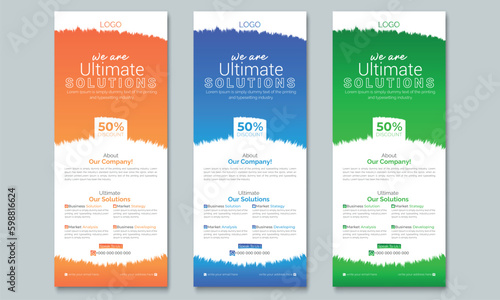 Roll-up banner template, a set of modern portable stands roll-up for advertising.Template of vertical roll-up banner.Banner Design Signboard Advertising roll up Template Vector X-banner 