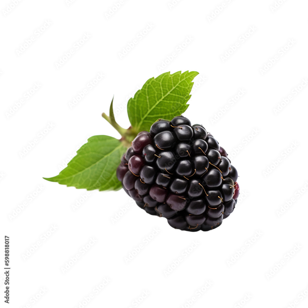 Blackberries isolated on transparent background, Generative AI Blackberries isolated on transparent background, Generative AI