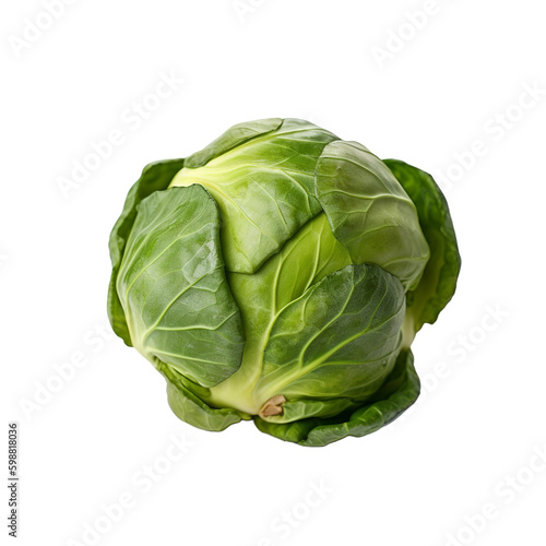 Brussels sprouts isolated on transparent background, Generative AI