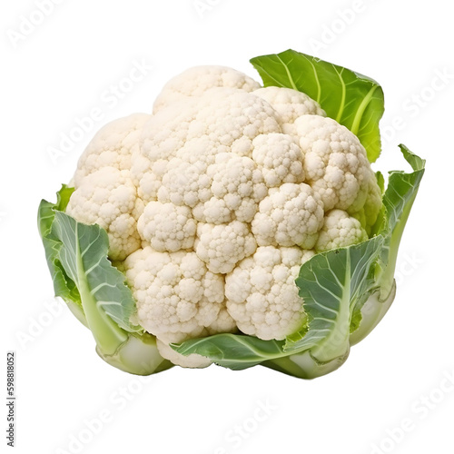 Cauliflower isolated on transparent background, Generative AI photo
