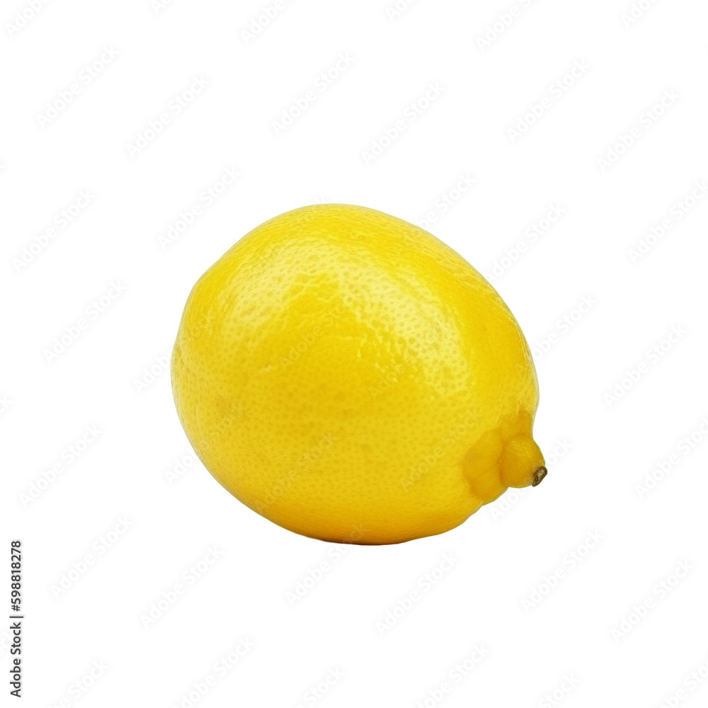 A yellow lemon isolated on transparent background, Generative AI A yellow lemon isolated on transparent background, Generative AI