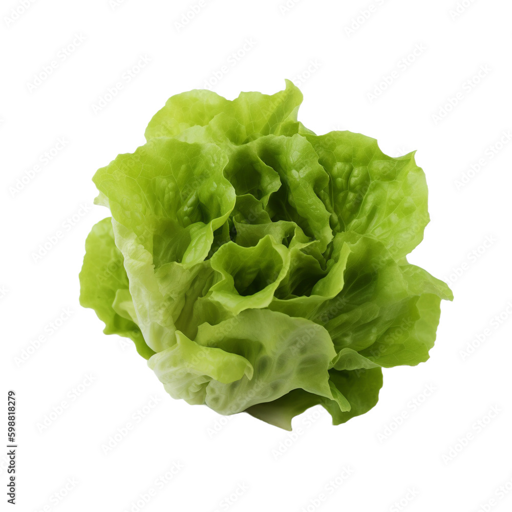 green lettuce isolated on transparent background, Generative AI green lettuce isolated on transparent background, Generative AI