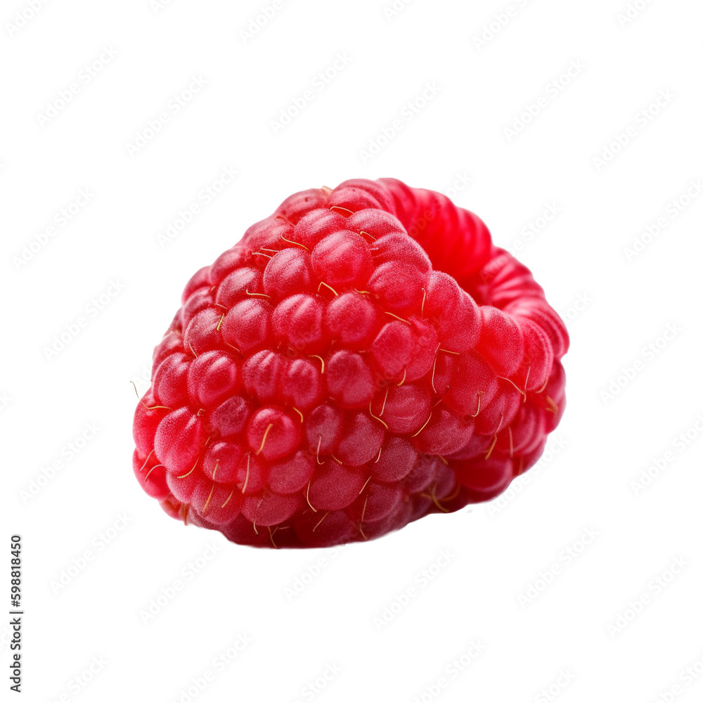 Raspberry isolated on transparent background, Generative AI Raspberry isolated on transparent background, Generative AI