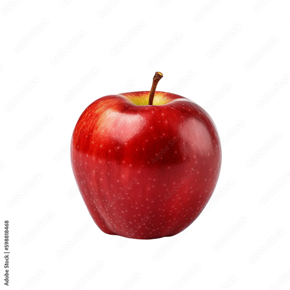 A red apple isolated on transparent background, Generative AI A red apple isolated on transparent background, Generative AI