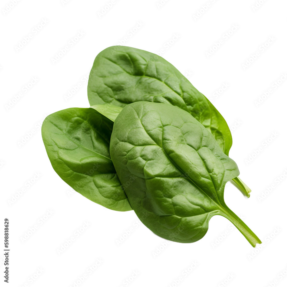 Fototapeta premium Spinach isolated on transparent background, Generative AI