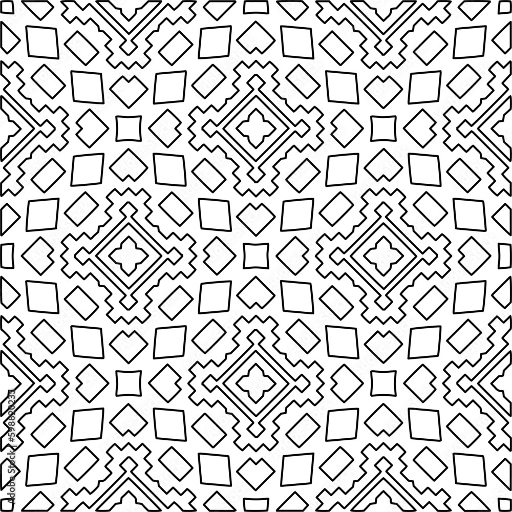 Repeating patterns of lines.  Black and white pattern for web page, textures, card, poster, fabric, textile.