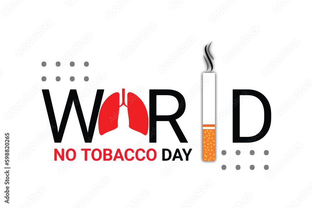 Vector Illustration Of World No Tobacco Day. Holiday concept. Template for background, banner, card, poster with text inscription
