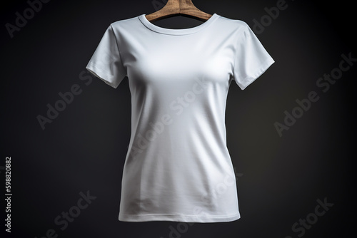 Women's White T-Shirt on a hanger for mockup 