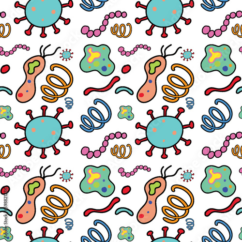 Science Objects and Icons Seamless Pattern