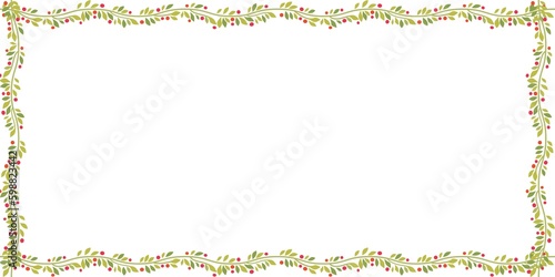 Frame with vines seamless pattern in horizontal