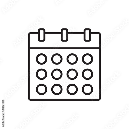 Agenda Business icon with black outline style. plan, reminder, schedule, paper, calendar, event, appointment. Vector illustration