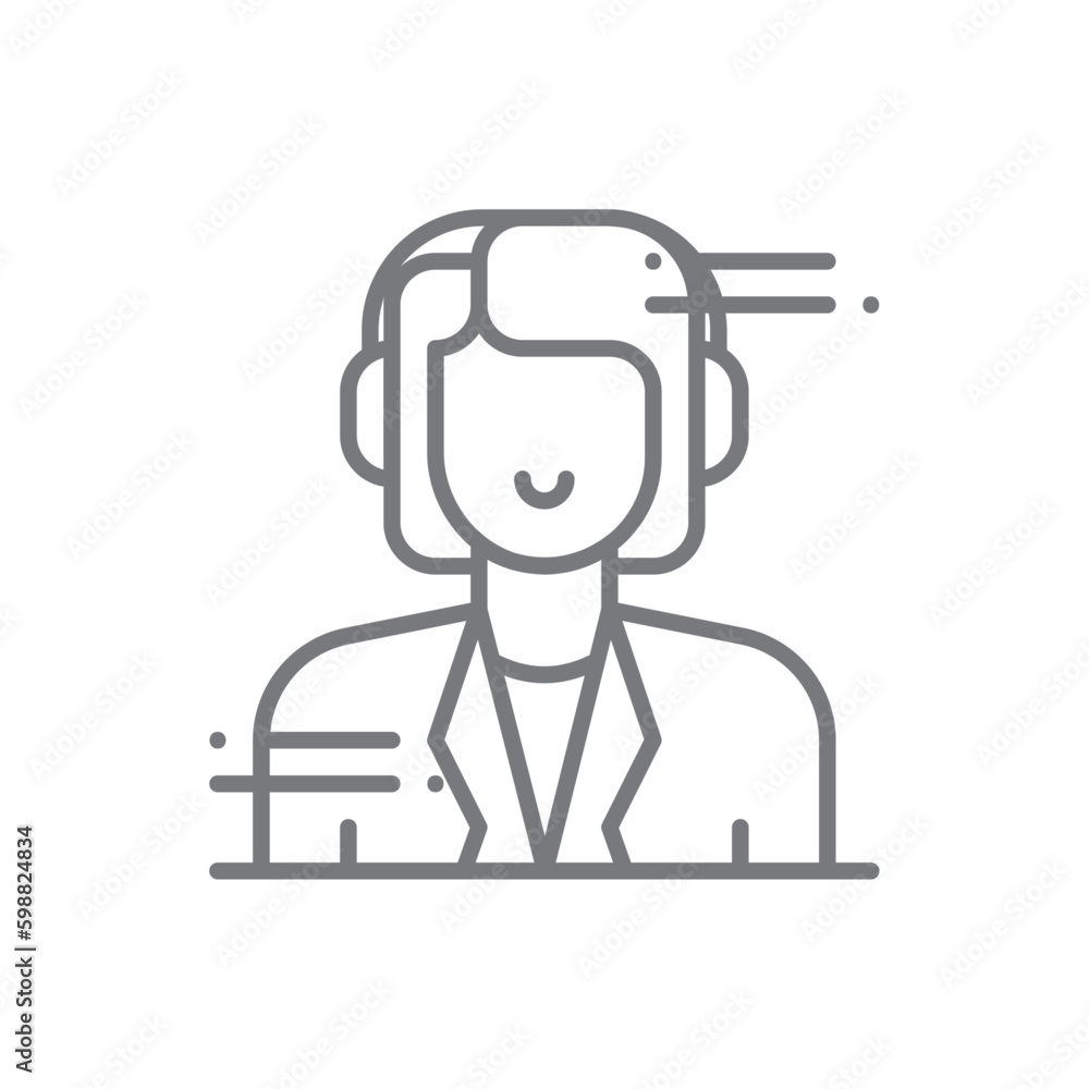 Customer Business icon with black outline style. person, service, support, user, human, online, information. Vector illustration Customer Business icon with black outline style. person, service, support, user, human, online, information. Vector illustration