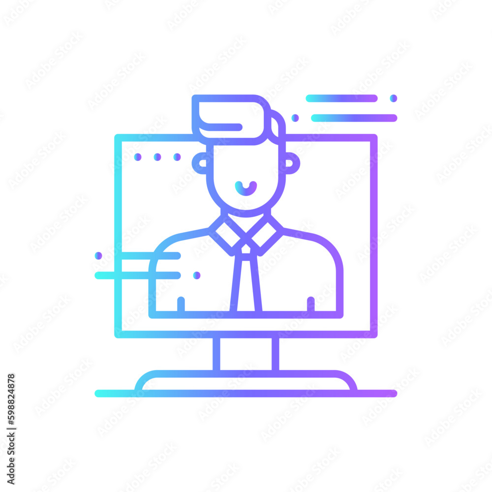 Online Business icon with blue duotone style. internet, technology, website, network, globe, connectione. Vector illustration Online Business icon with blue duotone style. internet, technology, website, network, globe, connectione. Vector illustration