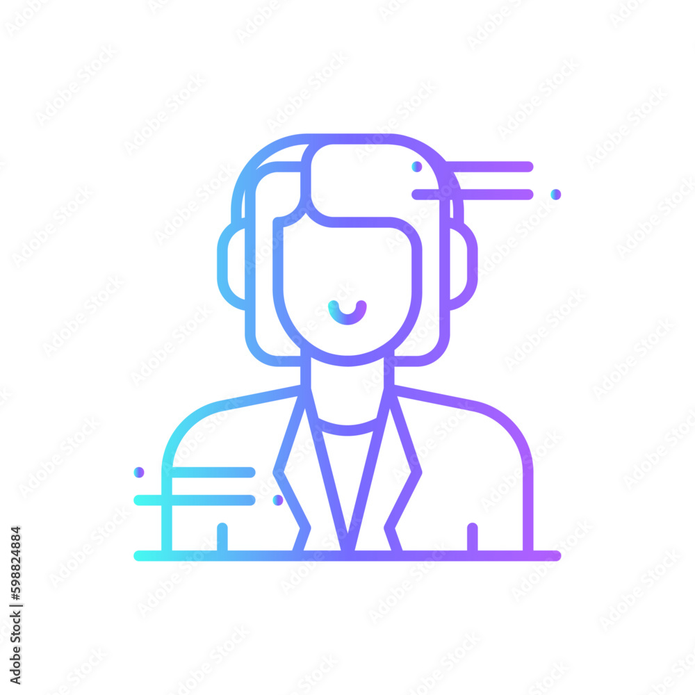 Customer Business icon with blue duotone style. person, service, support, user, human, online, information. Vector illustration Customer Business icon with blue duotone style. person, service, support, user, human, online, information. Vector illustration